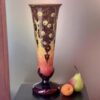 Elégant grand vase Le Verre Français série "Chênes" Ref LVF265