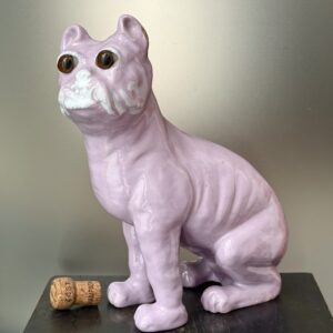 Superbe chien en faïence Desvres Fourmaintraux Ref DVR434