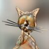 Grande sculpture de Chat en Bronze et Pâte de Verre d'Yves Lohé Ref YLO214 – Image 3
