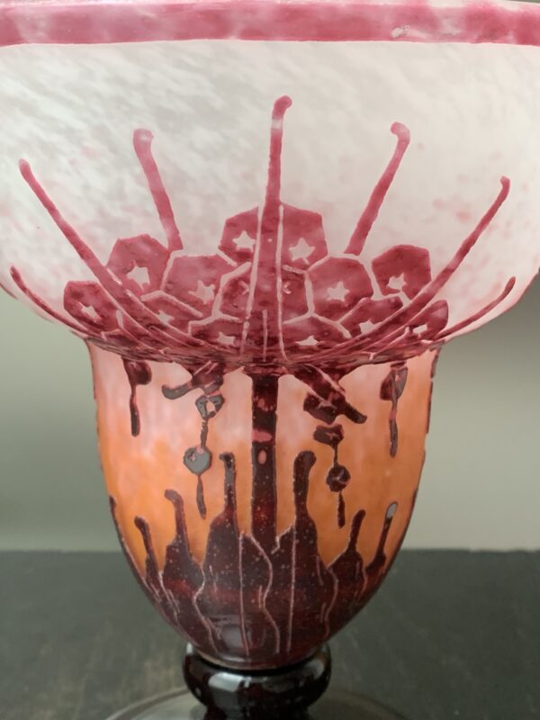 Superbe vase Charder Le Verre Français "Rhododendrons" Ref LVF242 – Image 3