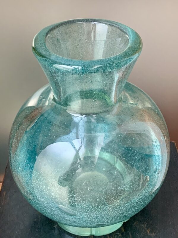 Impressionnant vase Schneider bleu-vert de la série "Écailles" Ref SCH234 – Image 5