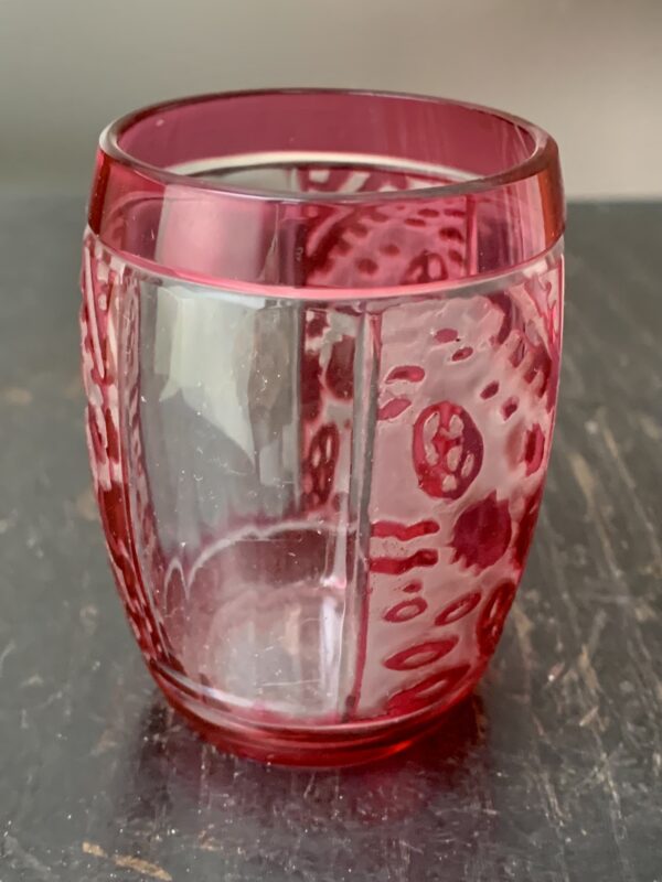 Délicat verre Art Déco Framboise par Cristallerie de Nancy / Auguste Houillon Ref CDN259 – Image 2