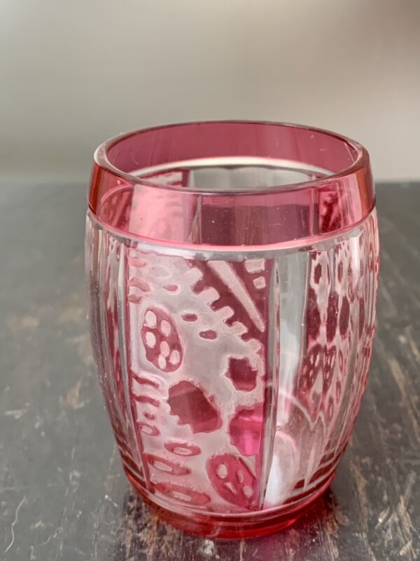 Délicat verre Art Déco Framboise par Cristallerie de Nancy / Auguste Houillon Ref CDN259 – Image 4