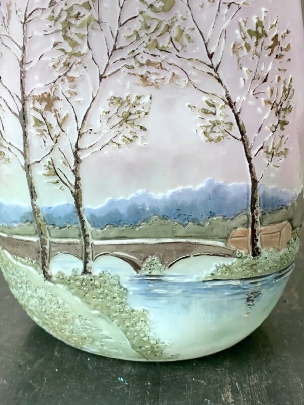 Très charmant vase Legras "Paysage de Verre au Pont" Ref L295 – Image 3