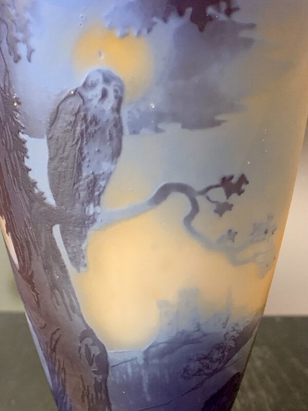 Incroyable vase d'André Delatte "Paysage nocturne au Hibou" Ref DEL337 – Image 3