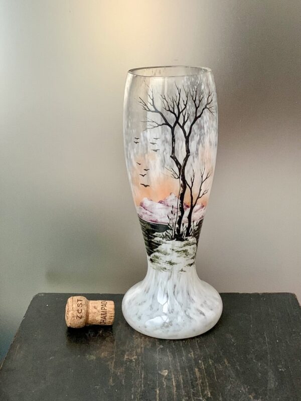 Très délicat vase Verçais "Hiver" de Charles Schneider Ref SCH339