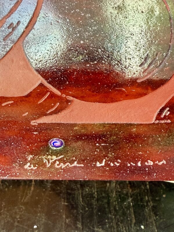 Très réussie jardinière Le Verre Français "Prunes" avec double signature  Ref LVF383 – Image 2