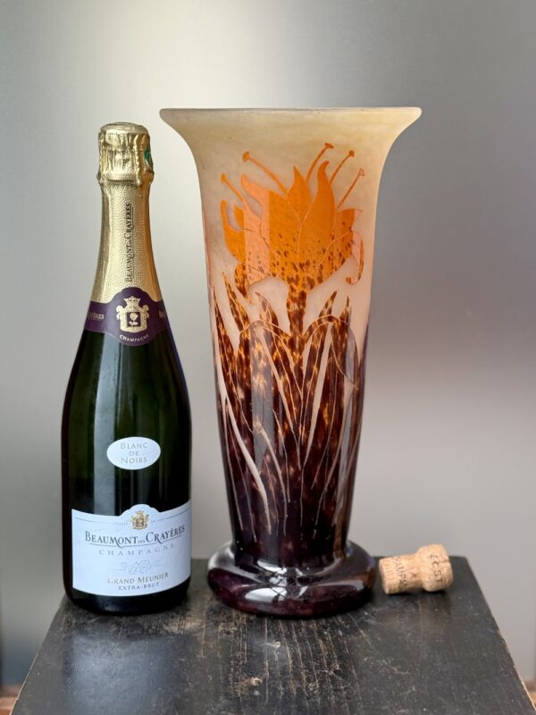 Superbe grand vase Art Déco Degué aux Fleurs Exotiques Ref DGE375