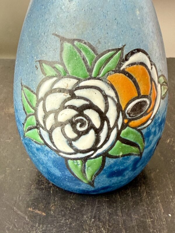 Original vase ovoïde Art Déco "Fleur Soleil" de Delatte Nancy Ref DEL385 – Image 3