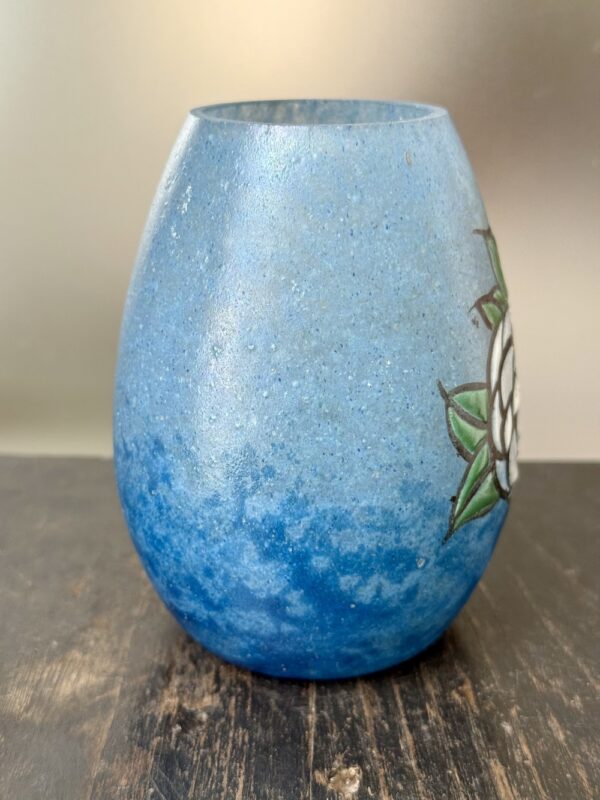 Original vase ovoïde Art Déco "Fleur Soleil" de Delatte Nancy Ref DEL385 – Image 4