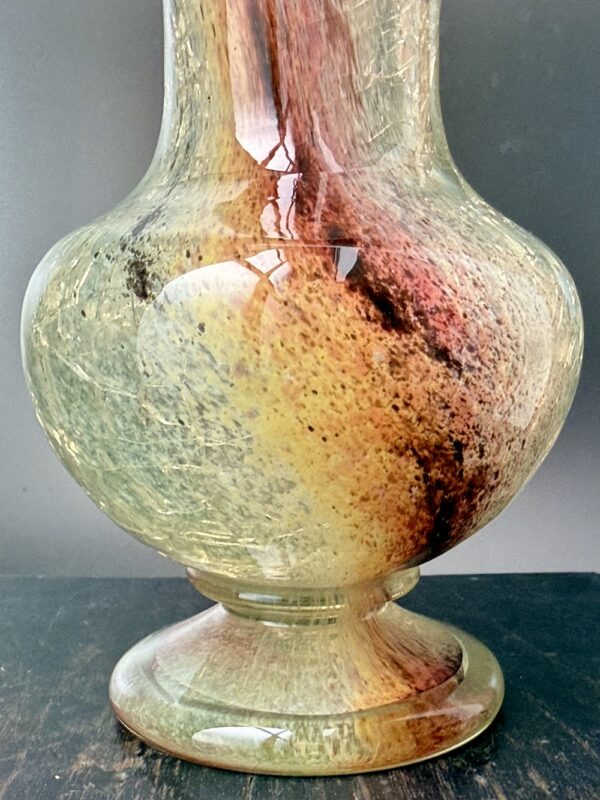 Exceptionnel vase craquelé d'Eugène Rousseau aux oxydes intercalaires Ref RL364 – Image 2