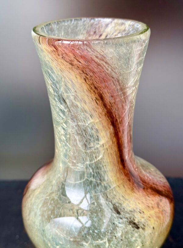 Exceptionnel vase craquelé d'Eugène Rousseau aux oxydes intercalaires Ref RL364 – Image 3