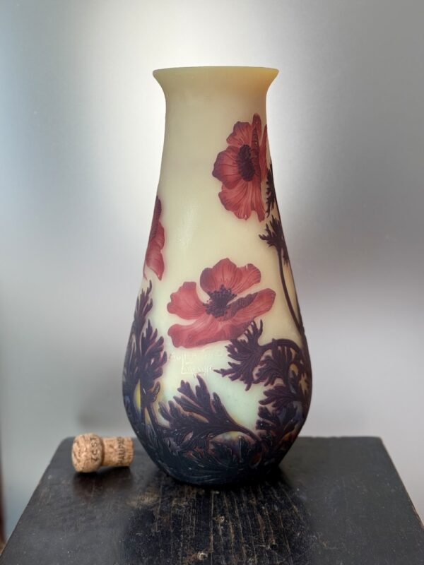 Magnifique vase japonisant Muller Frères Lunéville aux Anémones Ref MUL372 – Image 5