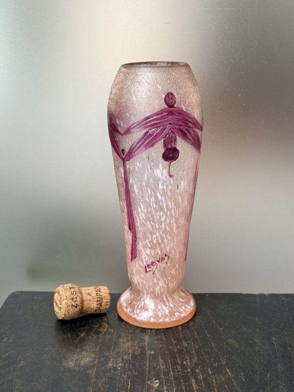 Rare vase Legras série Rubis Art Déco aux Libellules Ref L427