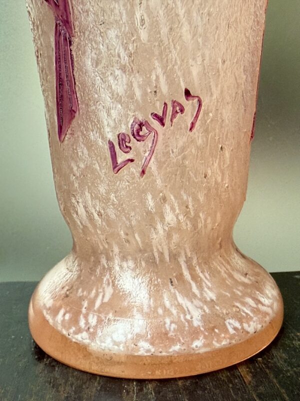Rare vase Legras série Rubis Art Déco aux Libellules Ref L427 – Image 2