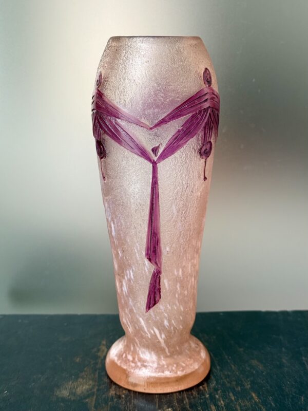 Rare vase Legras série Rubis Art Déco aux Libellules Ref L427 – Image 4