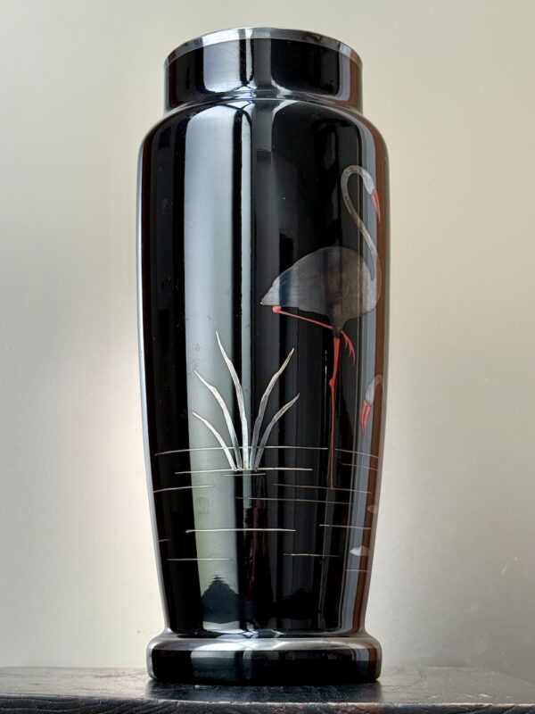 Majestueux grand vase HEM Art Déco aux flamants roses Ref HEM413 – Image 5