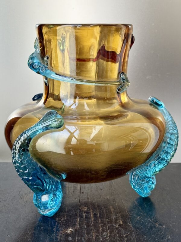 Spectaculaire vase d'Auguste Jean aux applications de salamandre, sangsue et pieds dauphins Ref AJ418 – Image 3