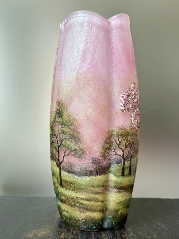 Sublime vase Lamartine "Paysage Bucolique au Cerisier en Fleurs" Ref LAM420 – Image 6