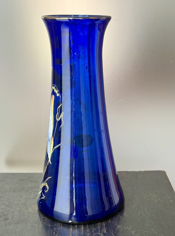 Beau vase Legras aux Papillons et Muguet série Bleu Cobalt Ref L393 – Image 4