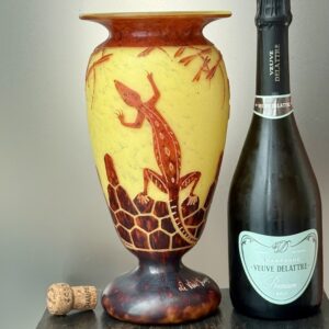 Exceptionnel vase balustre Le Verre Français série Lézards Ref LVF425