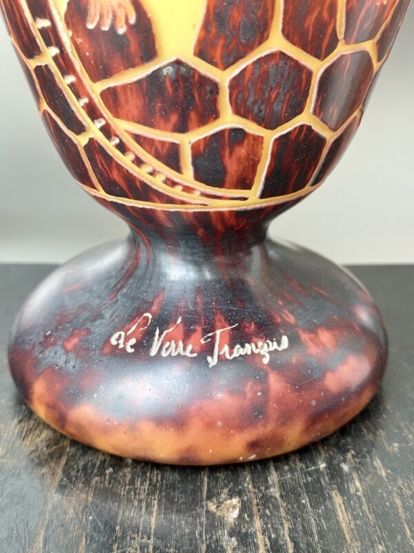Exceptionnel vase balustre Le Verre Français série Lézards Ref LVF425 – Image 2