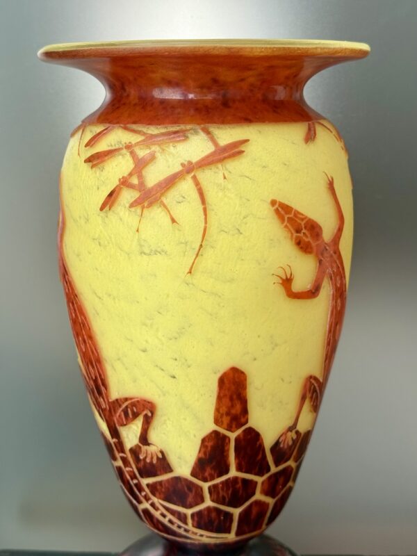 Exceptionnel vase balustre Le Verre Français série Lézards Ref LVF425 – Image 5