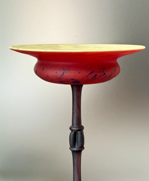Superbe coupe Schneider Bijou Noir et Rouge sur pied soudé Ref SCH449 – Image 5