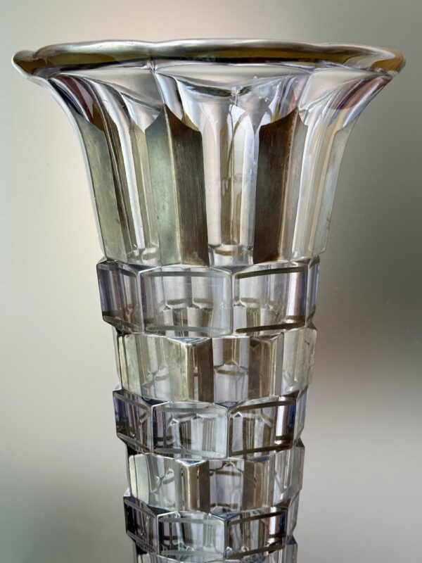 Très puissant vase Art Déco D'Argyl géométrique par Daum Croismare Ref DGL433 – Image 3