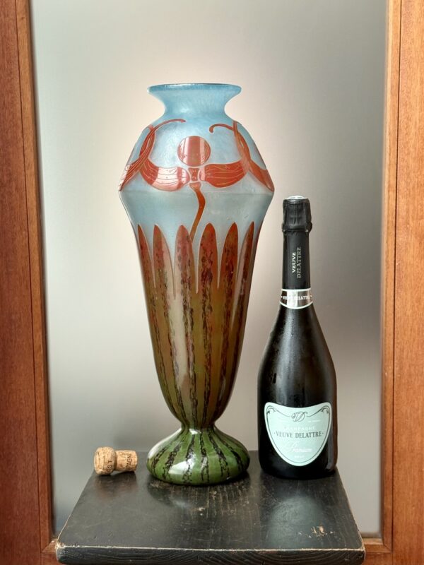 Majestueux et sublime vase géant Le Verre Français série Libellules Ref LVF453