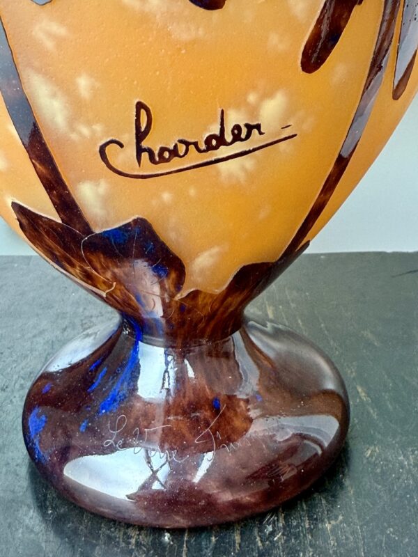 Sublime vase Charder Le Verre Français "Cocotiers" Ref LVF451 – Image 2