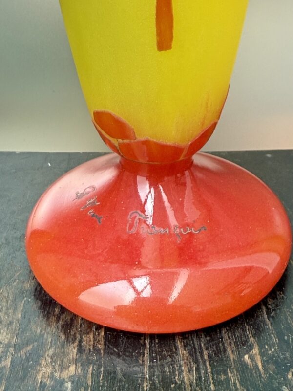 Elégant vase élancé Le Verre Français série Groseilles Ref LVF431 – Image 2