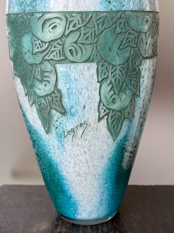 Majestueux grand vase Legras Art Déco au décor stylisé Ref L435 – Image 2
