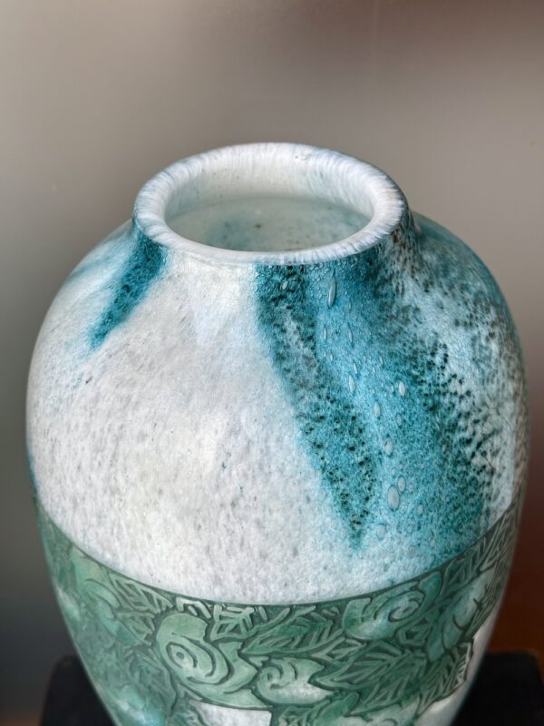 Majestueux grand vase Legras Art Déco au décor stylisé Ref L435 – Image 4