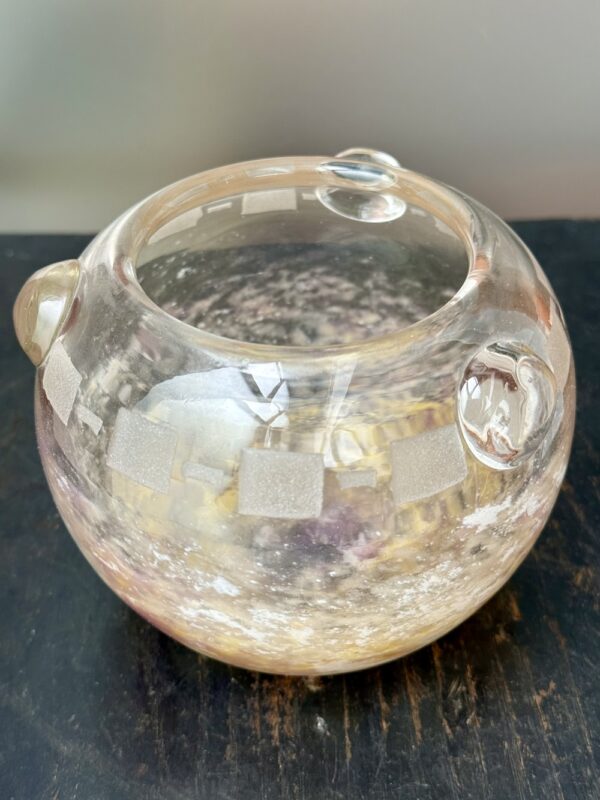 Etonnant vase boule Schneider futuriste aux cabochons Ref SCH443 – Image 3