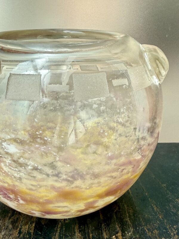 Etonnant vase boule Schneider futuriste aux cabochons Ref SCH443 – Image 4
