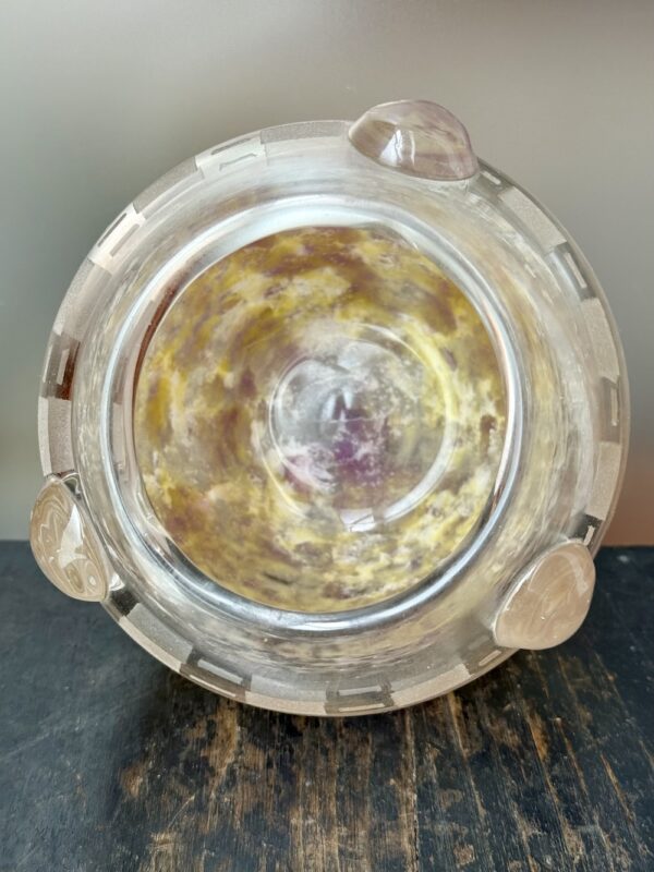 Etonnant vase boule Schneider futuriste aux cabochons Ref SCH443 – Image 5