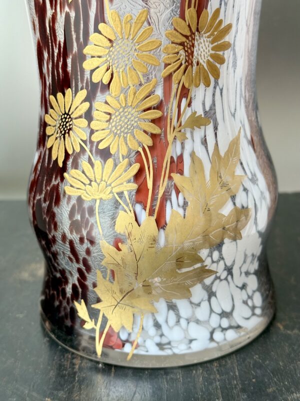 Extraordinaire vase "Bambou" japonisant aux Marguerites par Escalier de Cristal Ref EDC446 – Image 6