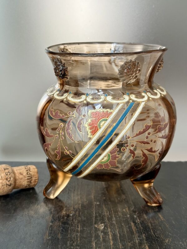 Rare vase Auguste Jean sur pieds soudés pour le "Grand Dépôt" d'Emile Bourgeois Ref GDP452