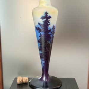 Magnifique pied de lampe Gallé "Ligne Bleue des Vosges" Ref GAL448