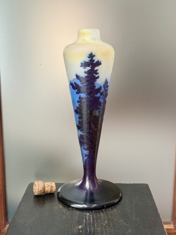 Magnifique pied de lampe Gallé "Ligne Bleue des Vosges" Ref GAL448