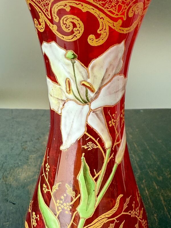 Beau vase Legras série Grenadine au décor de Lys Ref L444 – Image 2