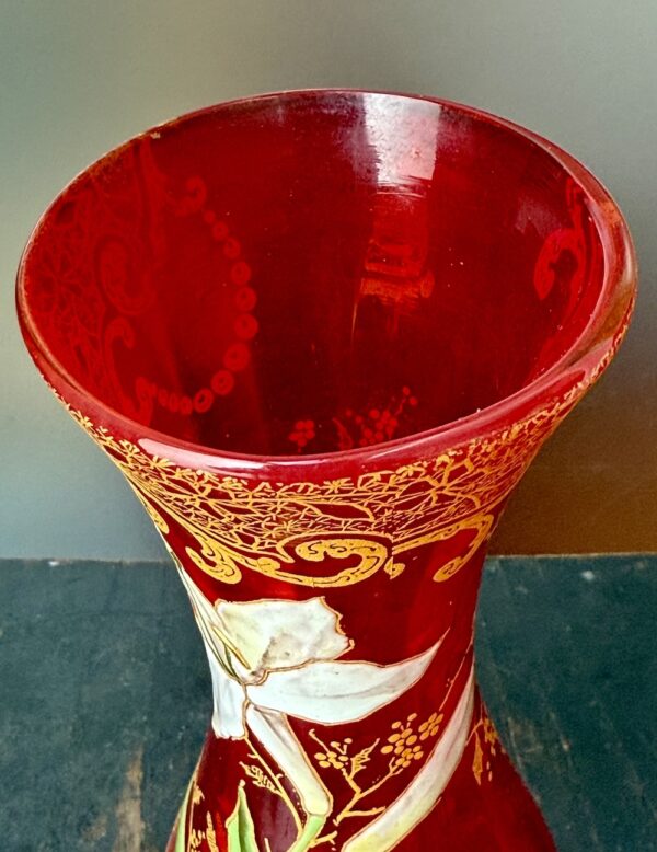Beau vase Legras série Grenadine au décor de Lys Ref L444 – Image 5