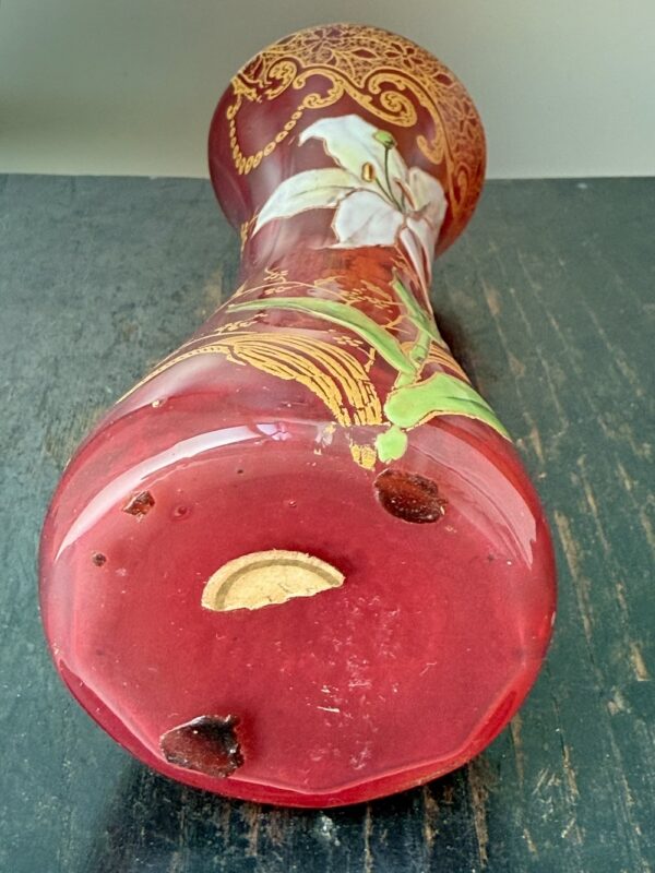 Beau vase Legras série Grenadine au décor de Lys Ref L444 – Image 6