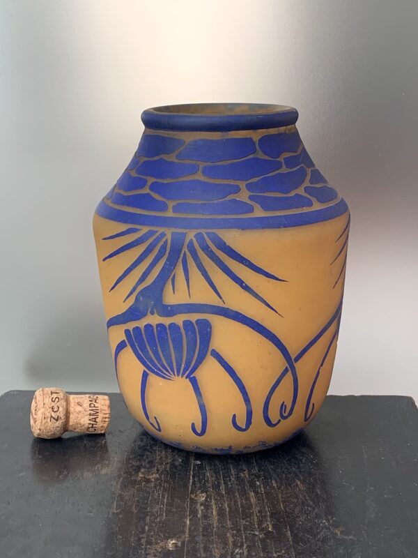 Rare et historique vase Le Verre Français pré-série "Cardères" Ref LVF336
